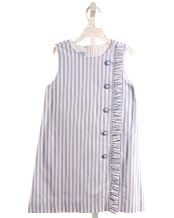 BELLA BLISS  LT BLUE  STRIPED  DRESS WITH RUFFLE
