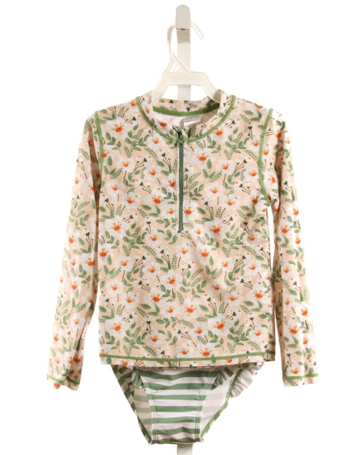 NO TAG  GREEN  FLORAL  2-PIECE SWIMSUIT