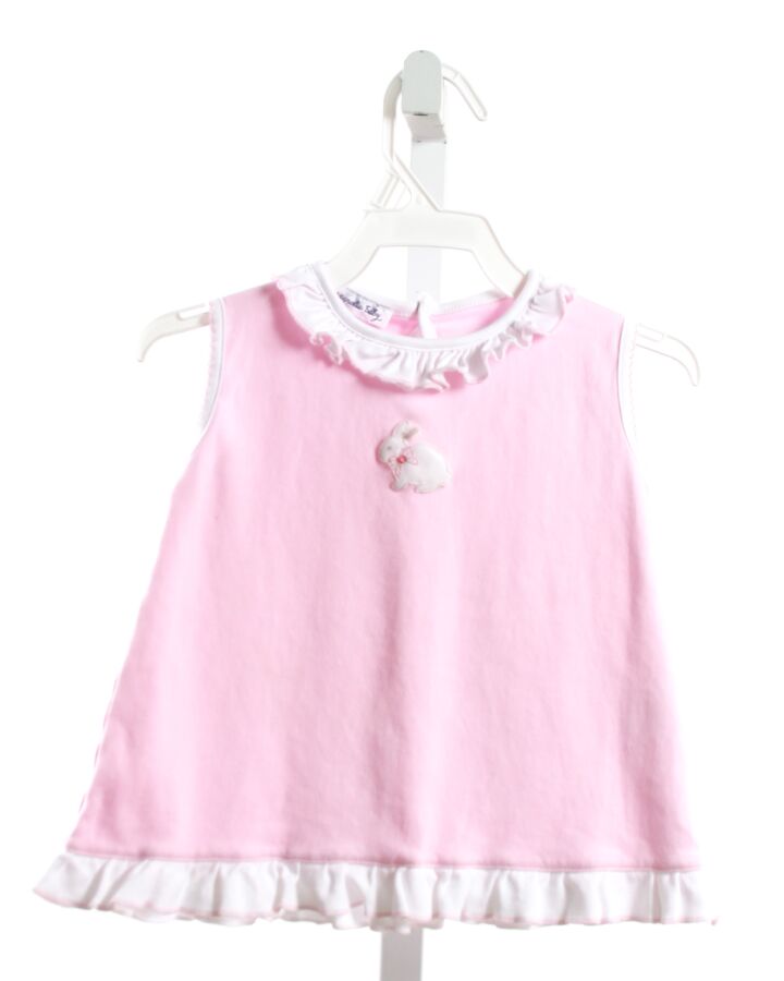 MAGNOLIA BABY  PINK   APPLIQUED SLEEVELESS SHIRT WITH RUFFLE
