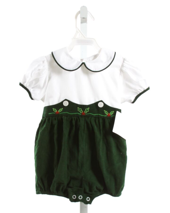 LULLABY SET  GREEN CORDUROY  EMBROIDERED DRESSY BUBBLE