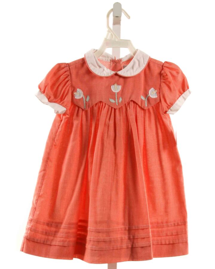 BROTHER & SISSY  ORANGE  FLORAL APPLIQUED DRESS