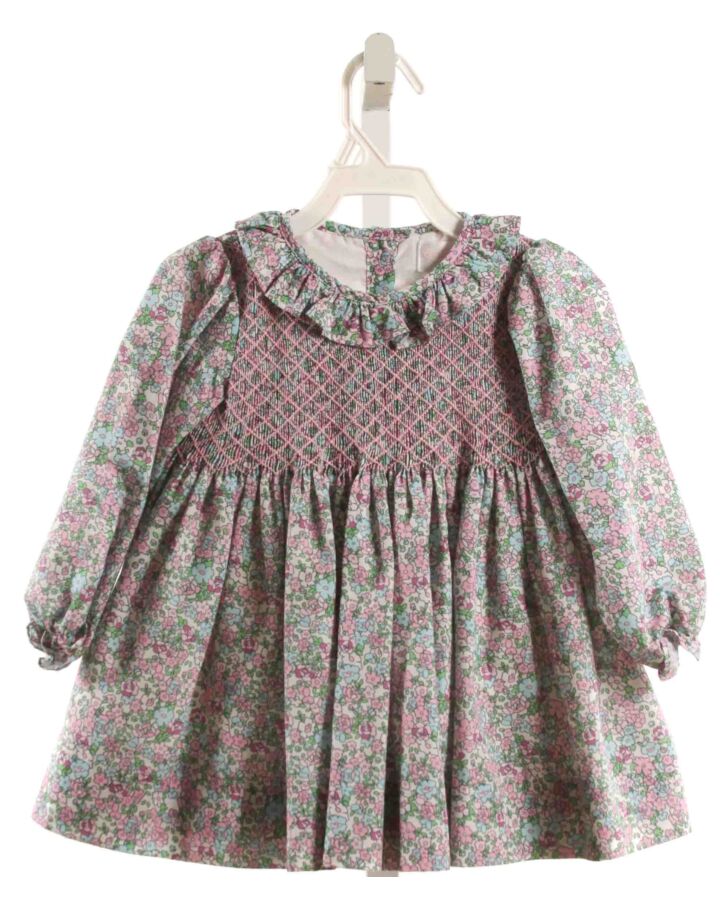 CECIL & LOU  PINK  FLORAL SMOCKED DRESS