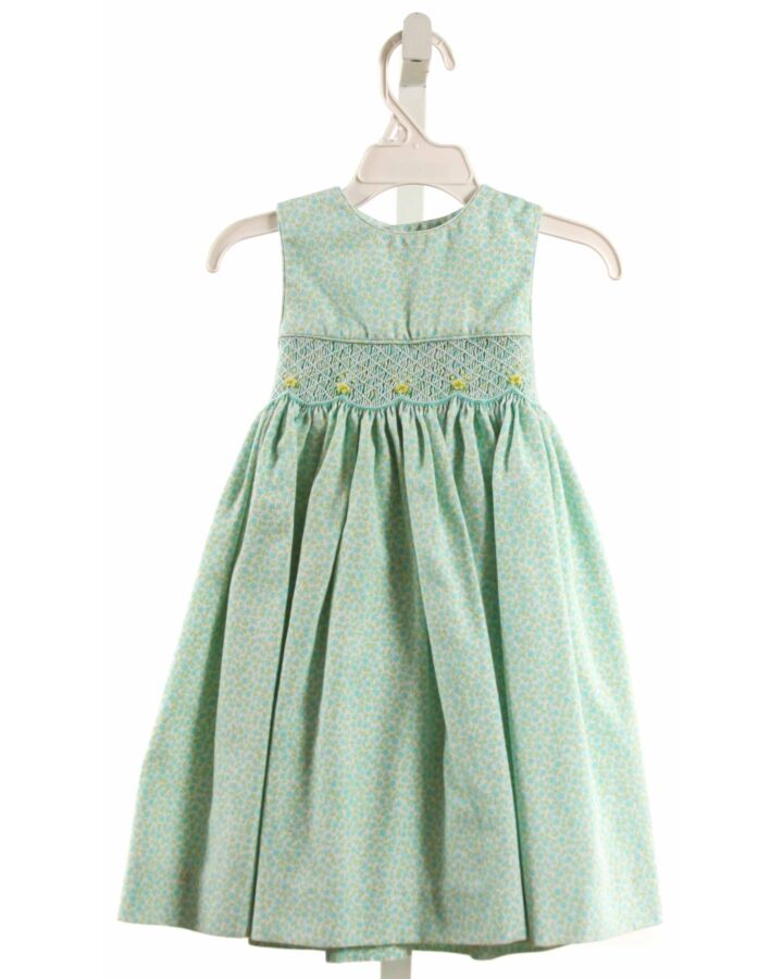 LULI & ME  MINT  FLORAL SMOCKED DRESS