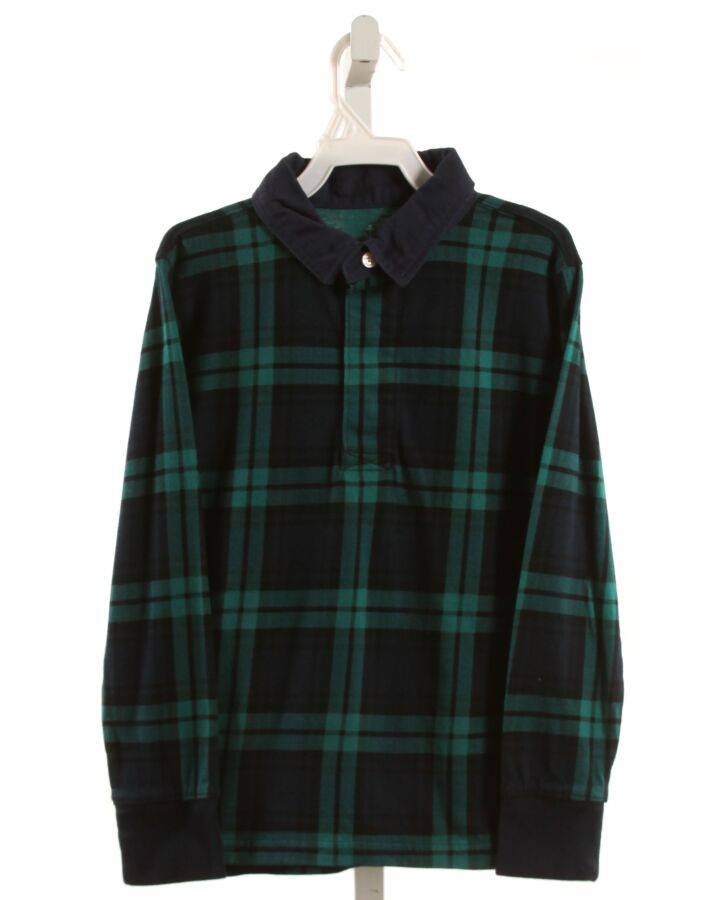 CREWCUTS  FOREST GREEN  PLAID  KNIT LS SHIRT