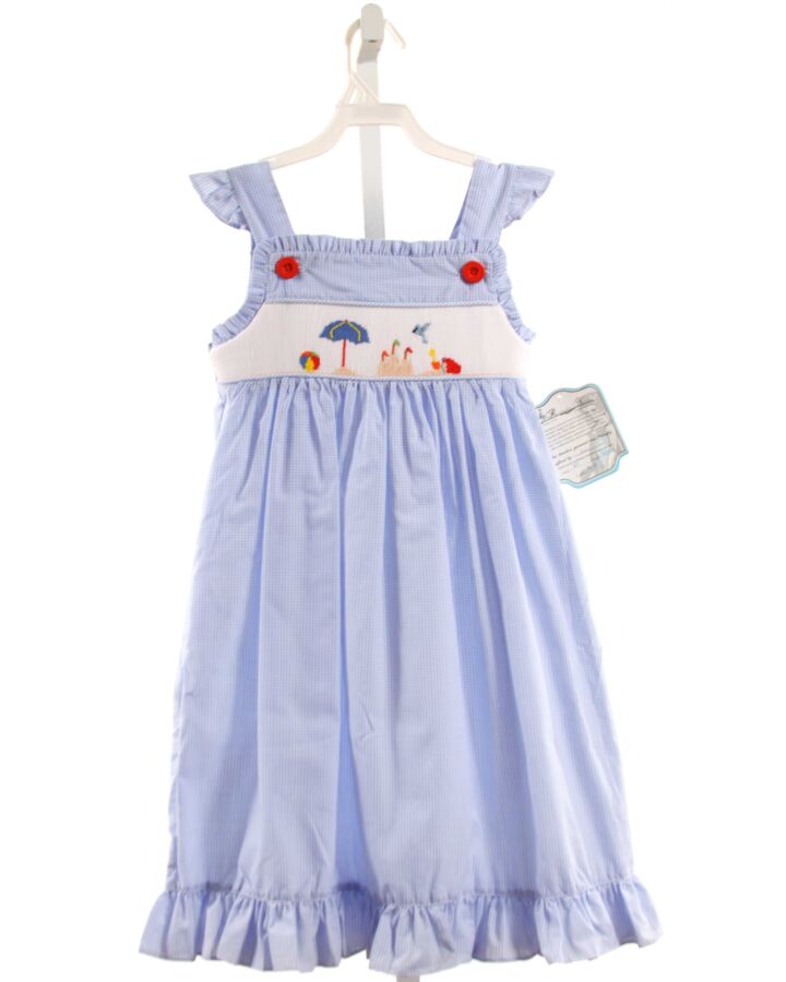 REMEMBER NGUYEN  LT BLUE  GINGHAM SMOCKED DRESS