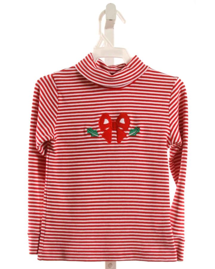 LITTLE ENGLISH  RED  STRIPED APPLIQUED KNIT LS SHIRT