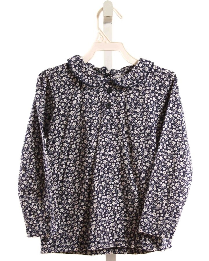 JOJO MAMAN BEBE  NAVY KNIT FLORAL  DRESS SHIRT