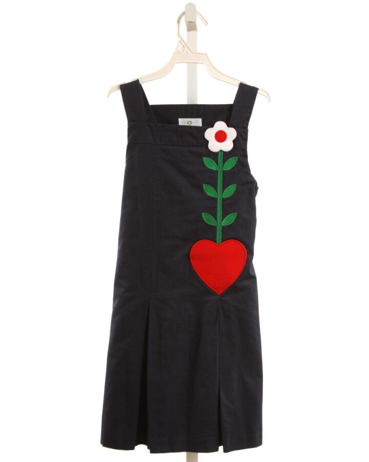 FLORENCE EISEMAN  NAVY  FLORAL APPLIQUED DRESS