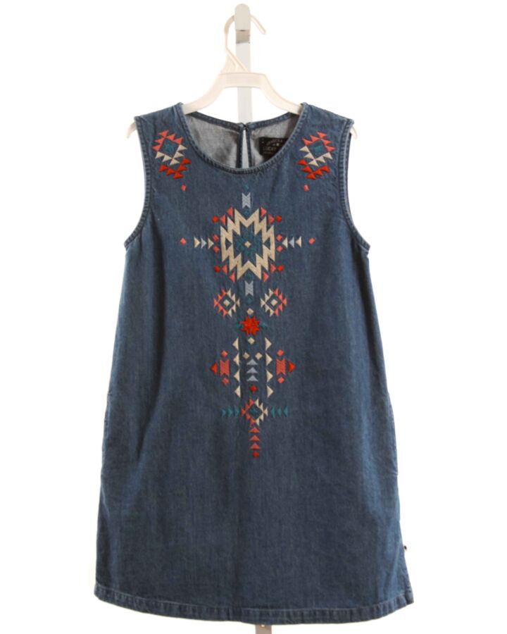 LUCKY BRAND  CHAMBRAY   EMBROIDERED DRESS