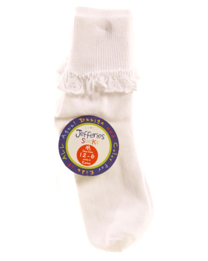 JEFFERIES SOCKS  WHITE    SOCKS WITH EYELET TRIM