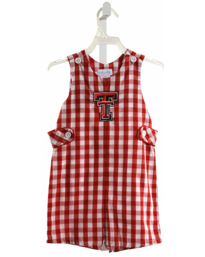 VIVE LA FETE  RED  GINGHAM APPLIQUED JON JON