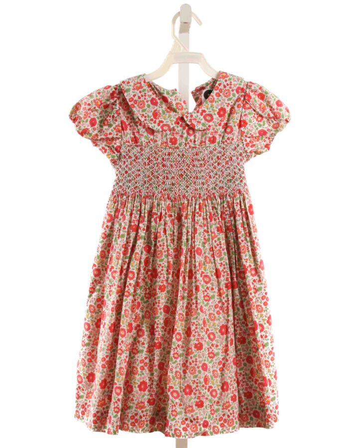 QUESTION EVERYTHING  RED  FLORAL SMOCKED DRESS