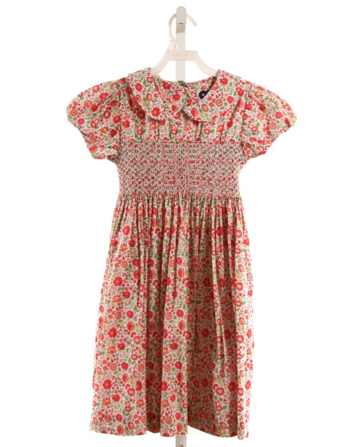 QUESTION EVERYTHING  RED  FLORAL SMOCKED DRESS