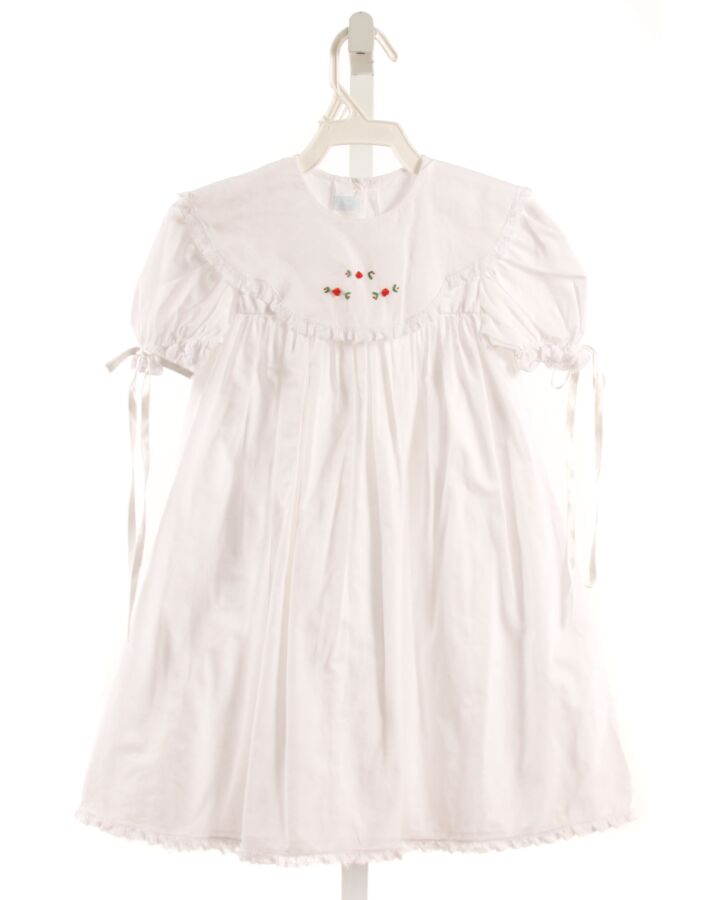 AURALUZ  WHITE   EMBROIDERED DRESS WITH LACE TRIM