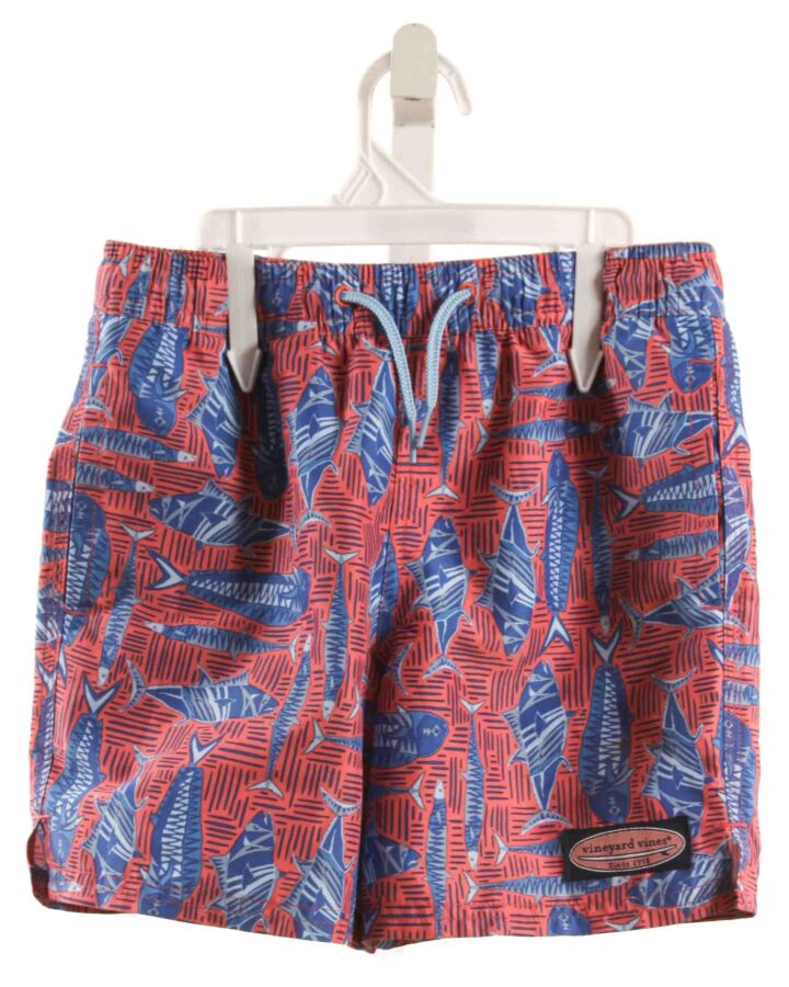 VINEYARD VINES  PINK   PRINTED DESIGN SWIM TRUNKS
