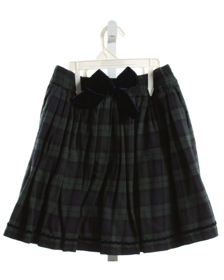 CONFITURE  FOREST GREEN  PLAID  SKIRT WITH BOW