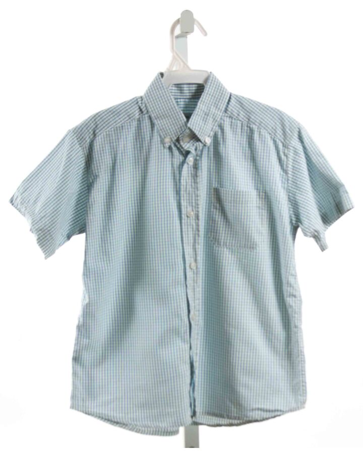 EMMA T.  BLUE  WINDOWPANE  CLOTH SS SHIRT