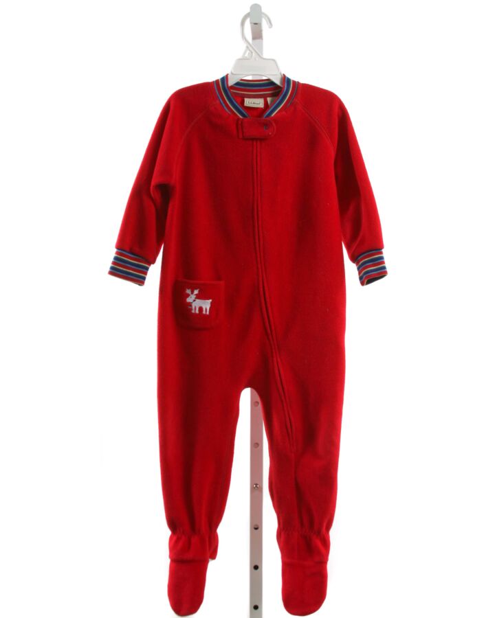 L.L. BEAN  RED FLEECE  EMBROIDERED LOUNGEWEAR