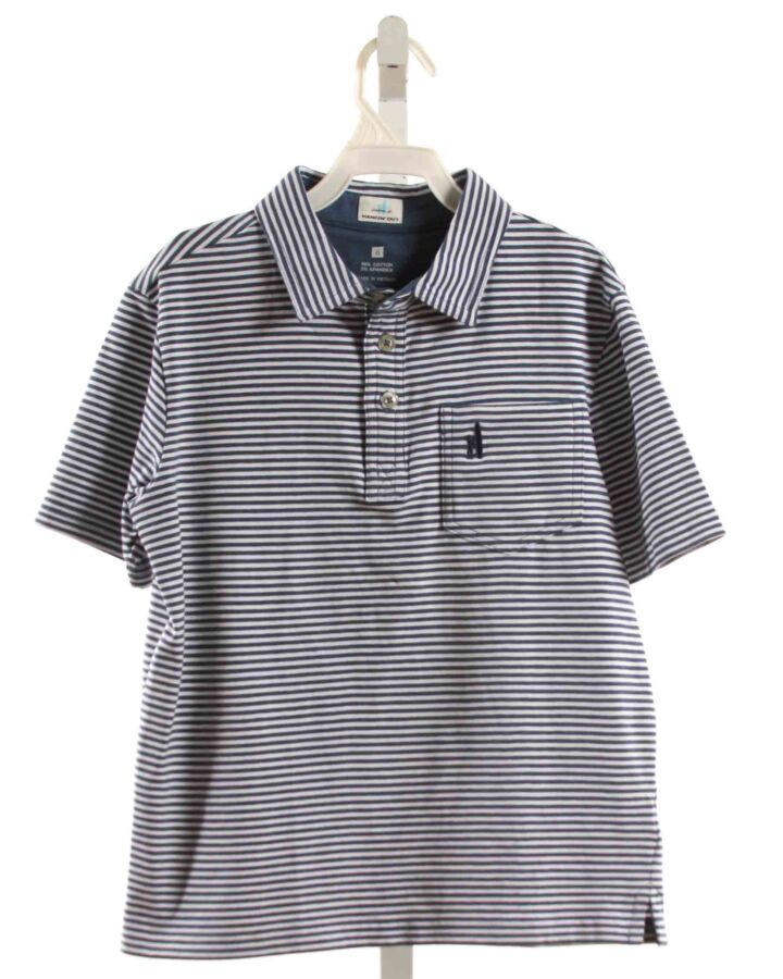 JOHNNIE-O  BLUE  STRIPED  KNIT SS SHIRT