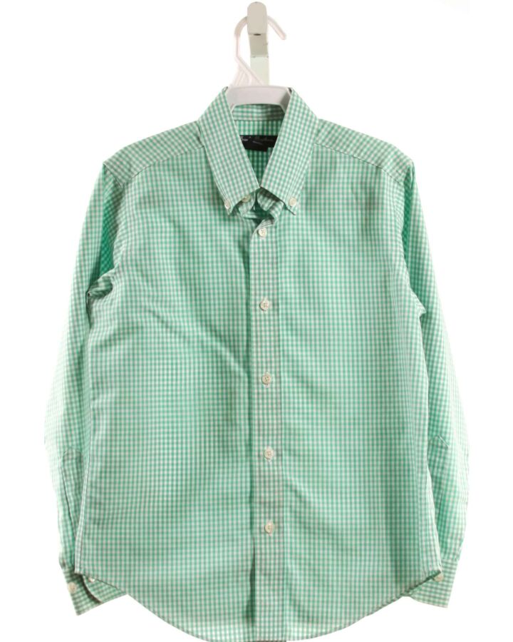 BROOKS BROTHERS  GREEN  GINGHAM  DRESS SHIRT