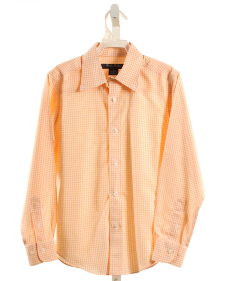 BROOKS BROTHERS  ORANGE  GINGHAM  DRESS SHIRT