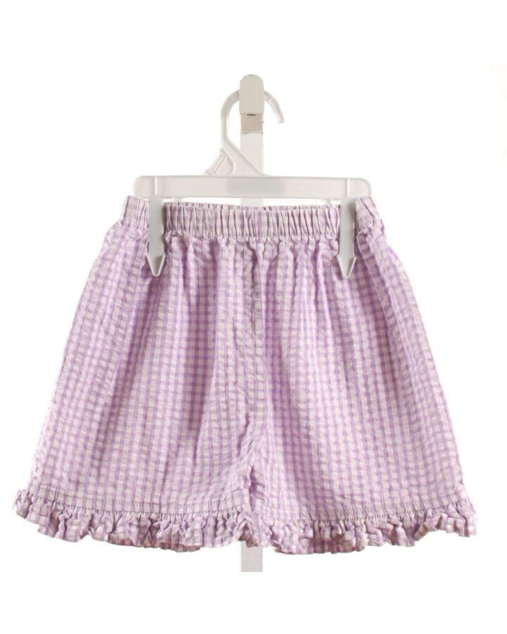 ZUCCINI  LAVENDER SEERSUCKER GINGHAM  SHORTS WITH RUFFLE