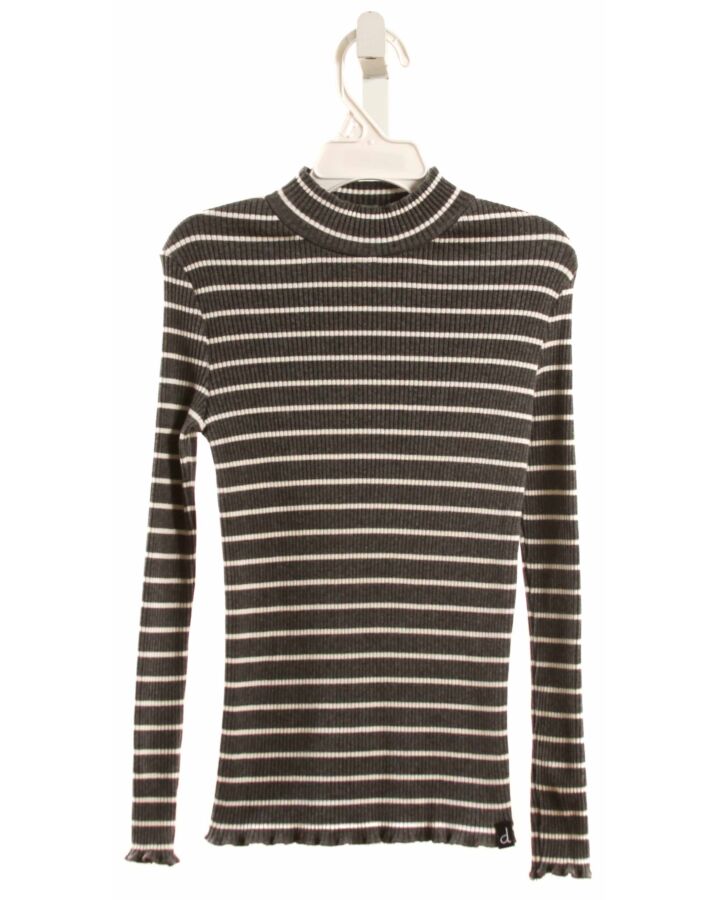 DEUX PAR DEUX  GRAY  STRIPED  KNIT LS SHIRT