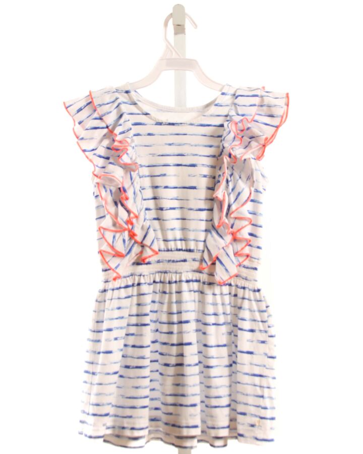 EGG  BLUE  STRIPED  KNIT DRESS WITH RUFFLE