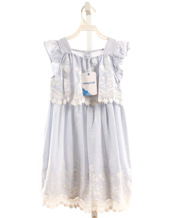 MAYORAL  LT BLUE  FLORAL EMBROIDERED DRESS