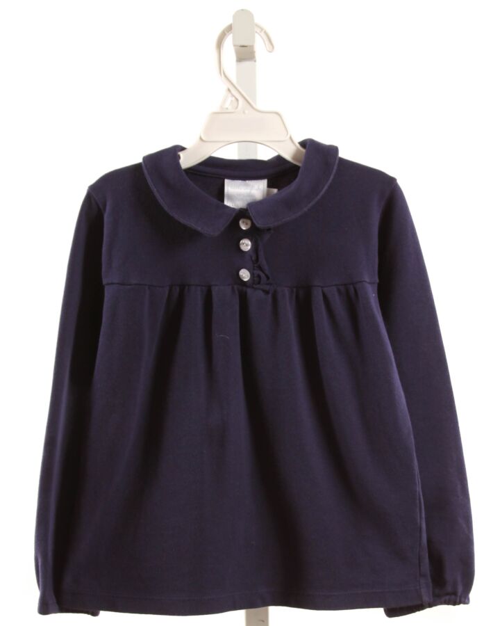 LITTLE ENGLISH  BLUE    KNIT LS SHIRT WITH RUFFLE