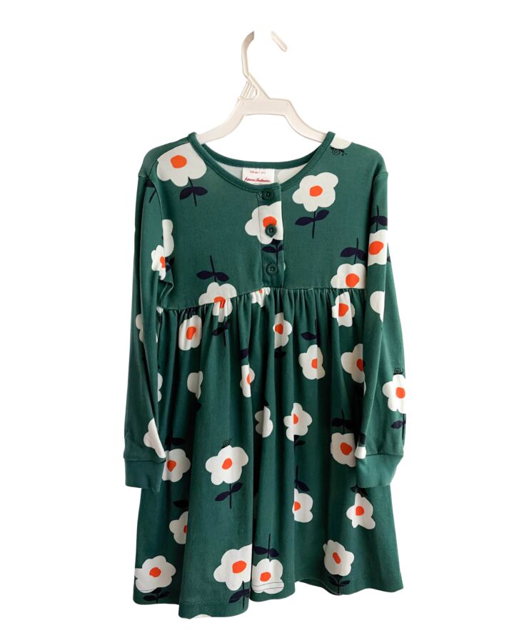 HANNA ANDERSSON  GREEN  FLORAL  KNIT DRESS
