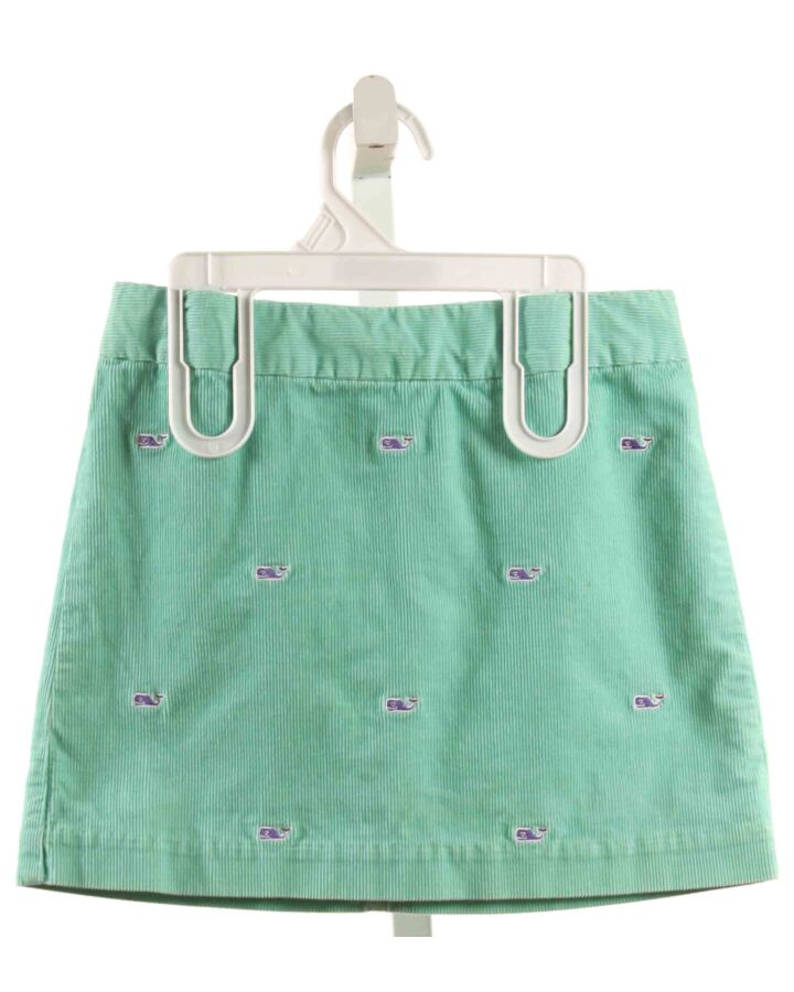 VINEYARD VINES  MINT CORDUROY  EMBROIDERED SKIRT