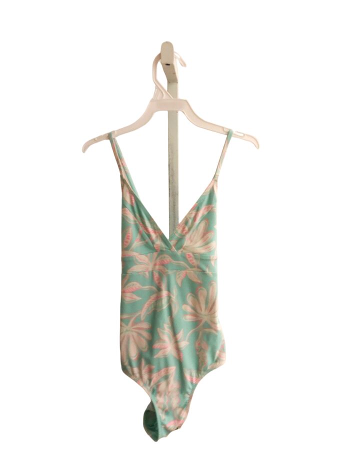 VINEYARD VINES  AQUA  FLORAL  1-PIECE SWIMSUIT