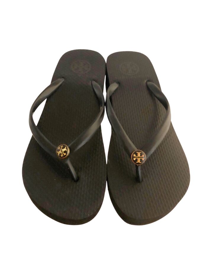TORY BURCH BLACK SANDALS *NO SIZE TAG BUT RUNS LIKE A SIZE 3 *EUC SIZE CHILD 3