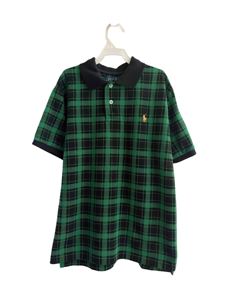 POLO BY RALPH LAUREN  GREEN  PLAID  KNIT SS SHIRT
