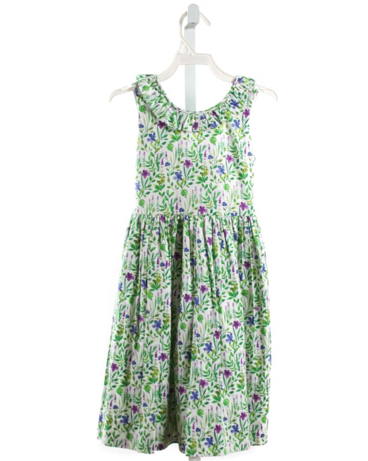 OSCAR DE LA RENTA  GREEN  FLORAL  DRESS