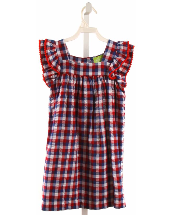 CLASSIC WHIMSY  RED SEERSUCKER GINGHAM  DRESS