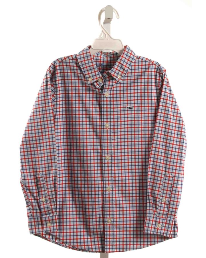 VINEYARD VINES  RED  PLAID  DRESS SHIRT