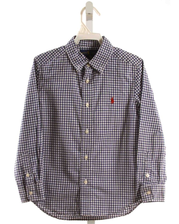 RALPH LAUREN  NAVY  GINGHAM  DRESS SHIRT