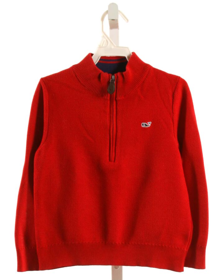 VINEYARD VINES  RED PIQUE   PULLOVER