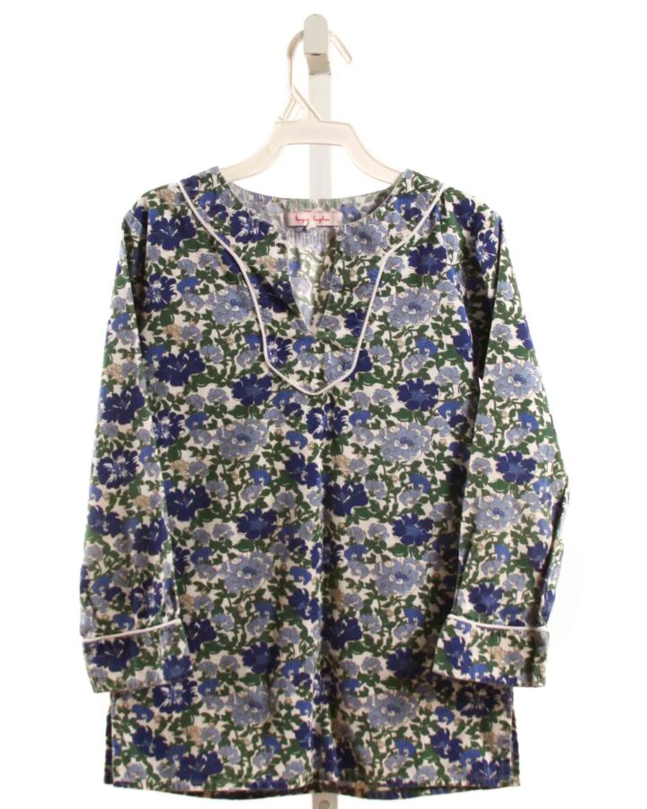 KAYCE HUGHES  BLUE  FLORAL  SHIRT-LS