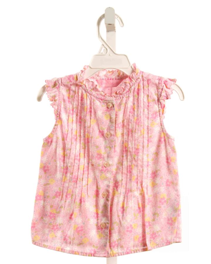LILLY PULITZER  PINK  FLORAL  SLEEVELESS SHIRT