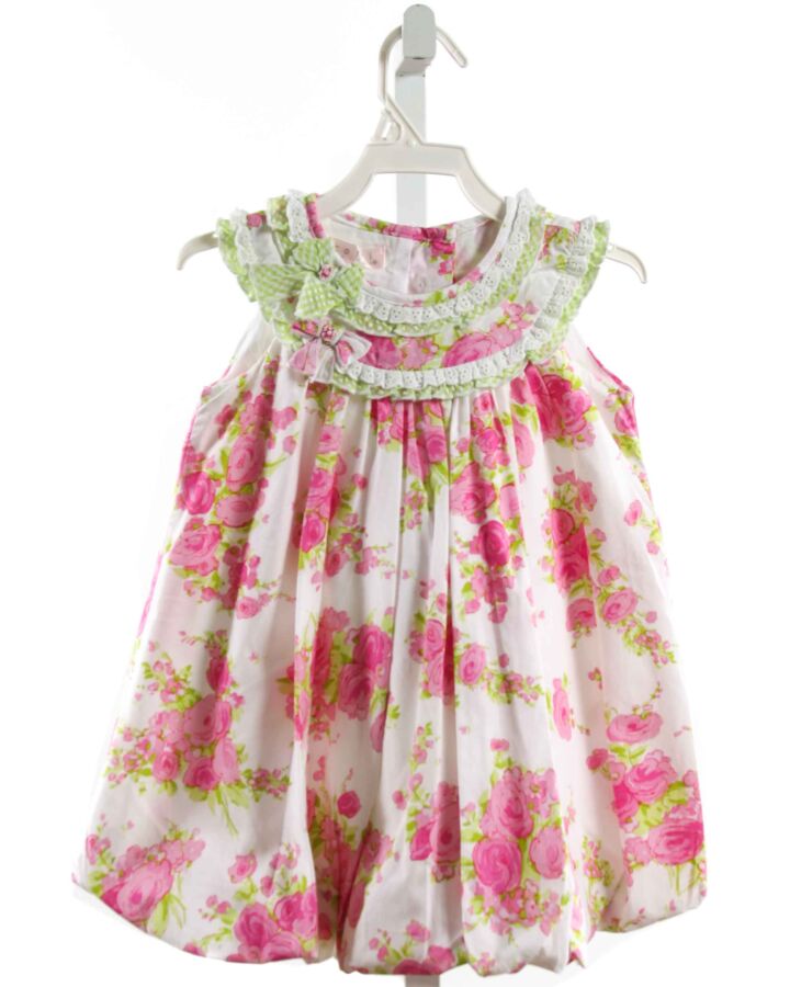 BISCOTTI  PINK  FLORAL  DRESS WITH BUBBLE HEM