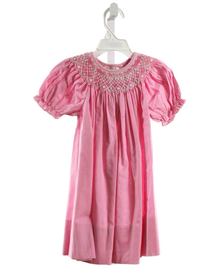 ROSALINA  PINK  GINGHAM SMOCKED DRESS