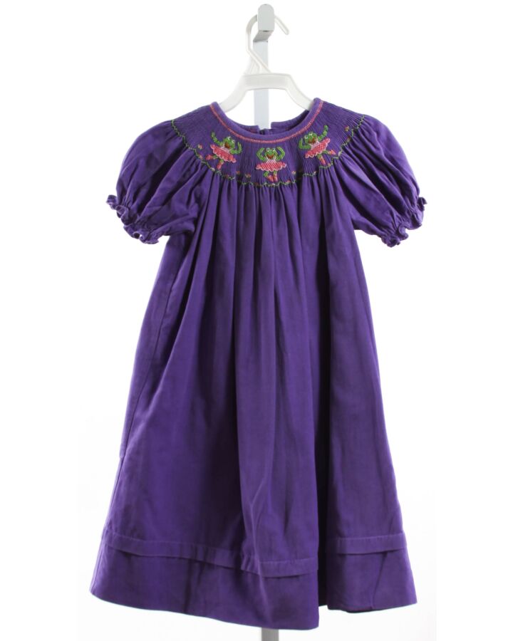 ANAVINI  PURPLE CORDUROY  SMOCKED DRESS