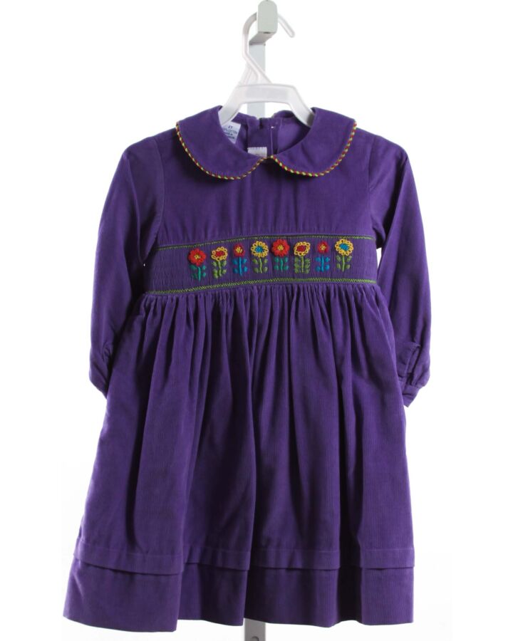 ANAVINI  PURPLE CORDUROY  SMOCKED DRESS