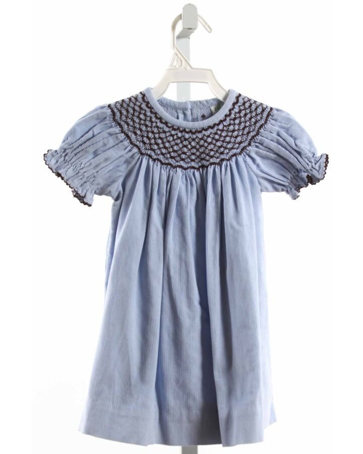 ZUCCINI  LT BLUE CORDUROY  SMOCKED DRESS