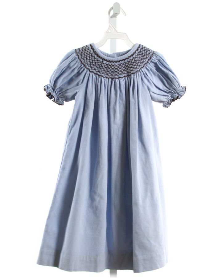 ZUCCINI  LT BLUE CORDUROY  SMOCKED DRESS