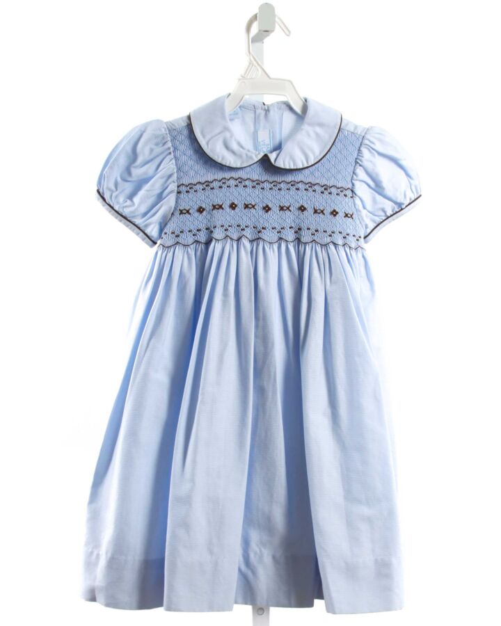 VELANI  LT BLUE   SMOCKED DRESS