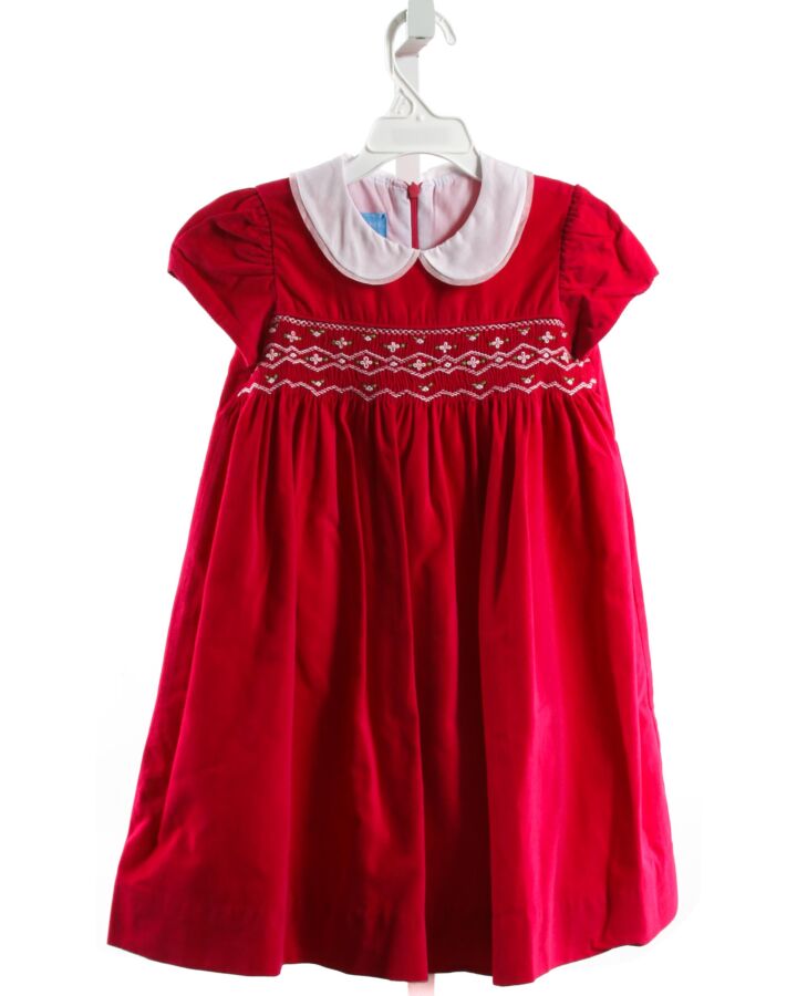 ANAVINI  HOT PINK CORDUROY  SMOCKED DRESS